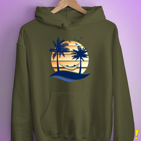 Queer Pride Hammock Summer Beach Sunset Hoodie